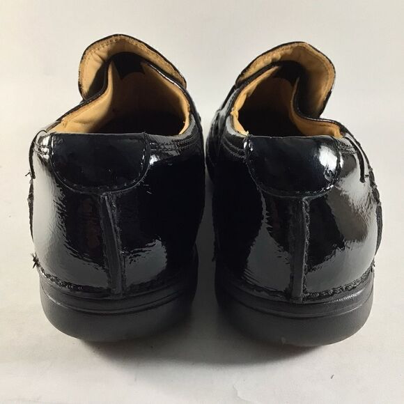 Clarks unstructured unloop womens shoes patent leather loafers black size 7.5 W - Picture 4 of 8